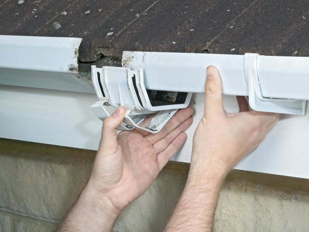 fixing a broken upvc gutter joint